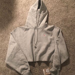 UO Champion grey cropped hoodie